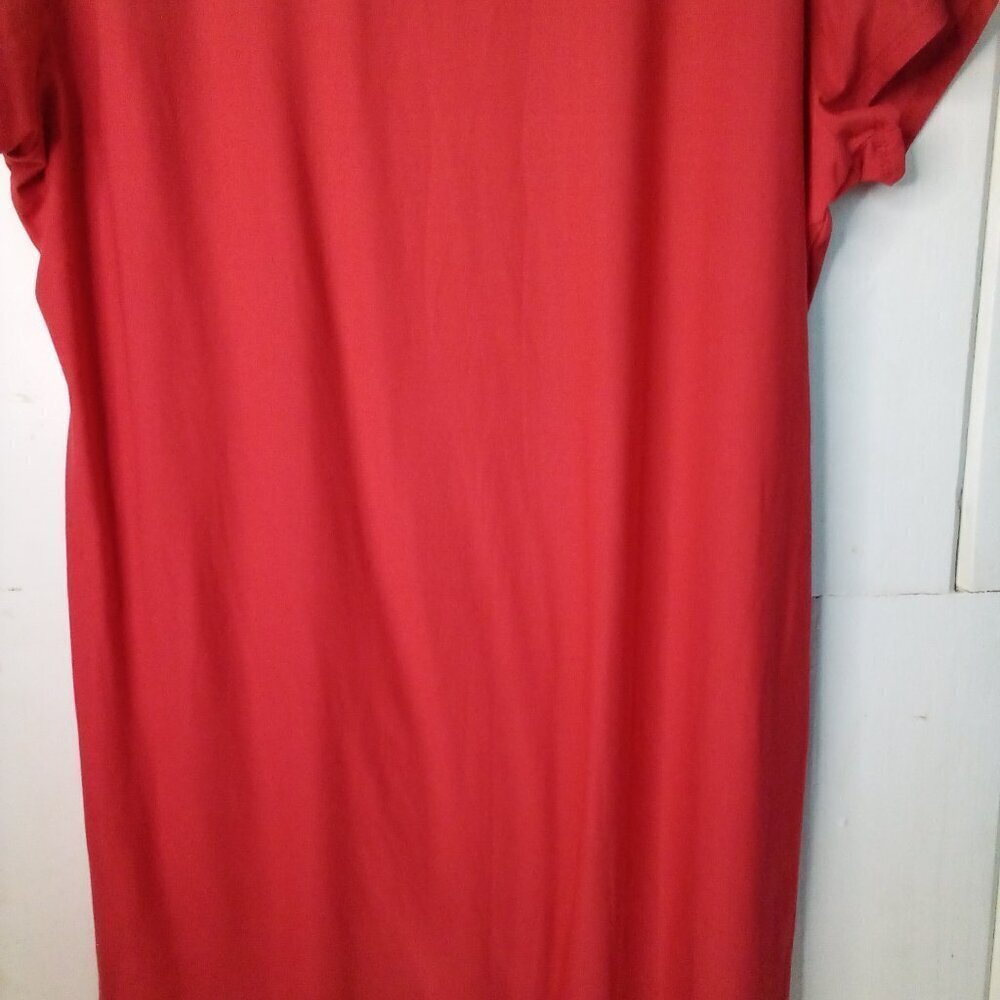 Derek Heart Dress Women 3X Short Sleeve Soft Stretch Red - Picture 14 of 15